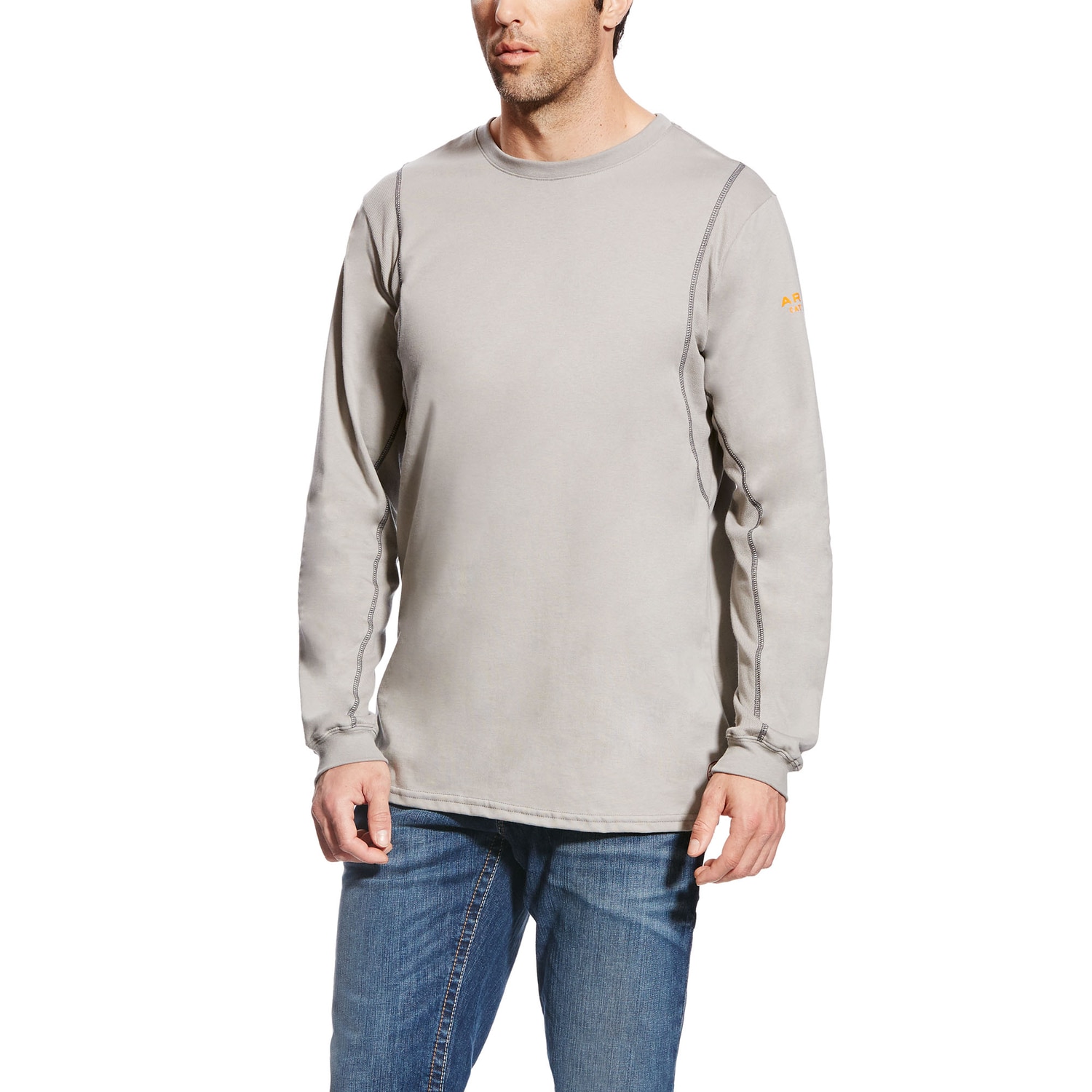 Ariat FR AC Crew T-Shirt in Silver Fox